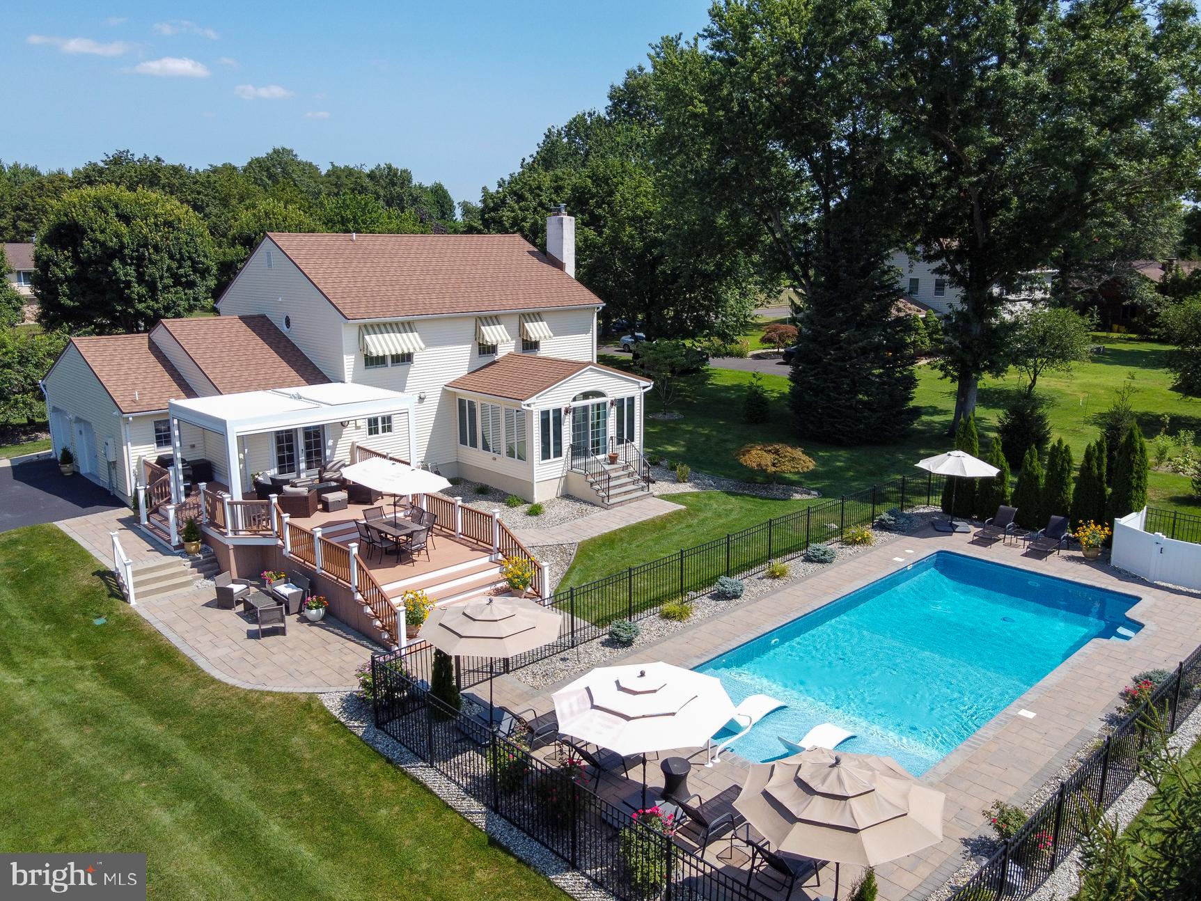 3 Aqua Terrace Hamilton, NJ 08620 - Photo 5 of 39 an aerial view of a house with swimming pool patio and outdoor seating