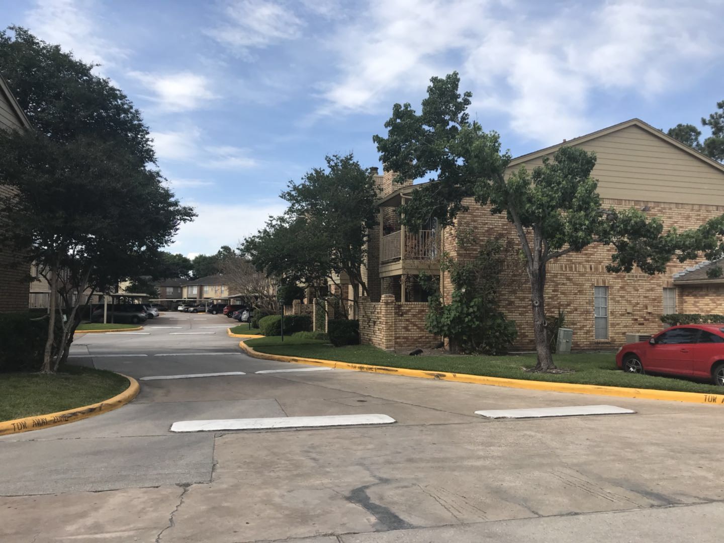 a view of street with houses