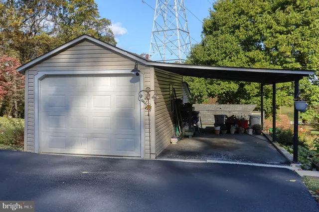 a porch with seating space