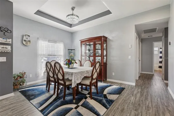 a view of a livingroom and dining room