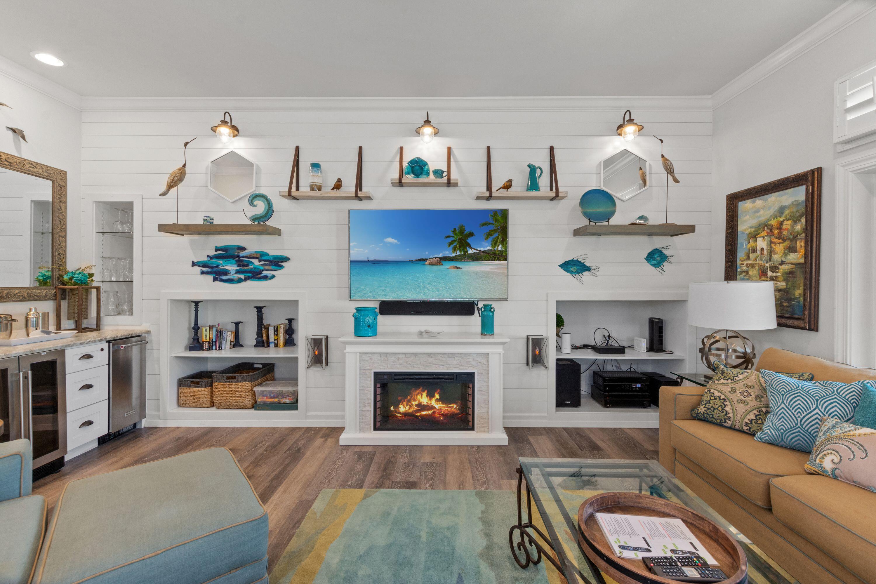 100 Sandprint Circle Destin, FL 32541 - Photo 5 of 62 a living room with furniture and a fireplace