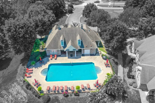 an aerial view of a house