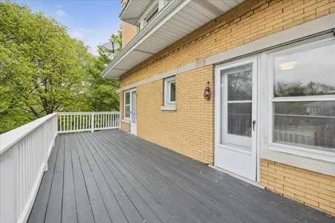 a view of a wooden deck