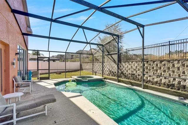 a view of yard with outdoor seating