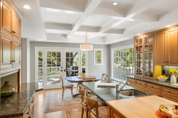 a view of a patio on the deck