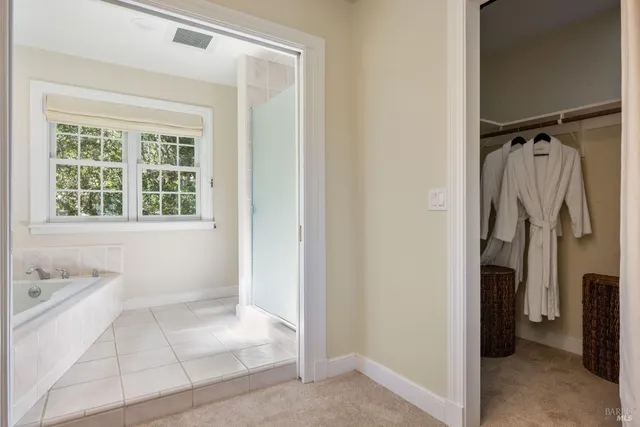 a view of swimming pool from a garden