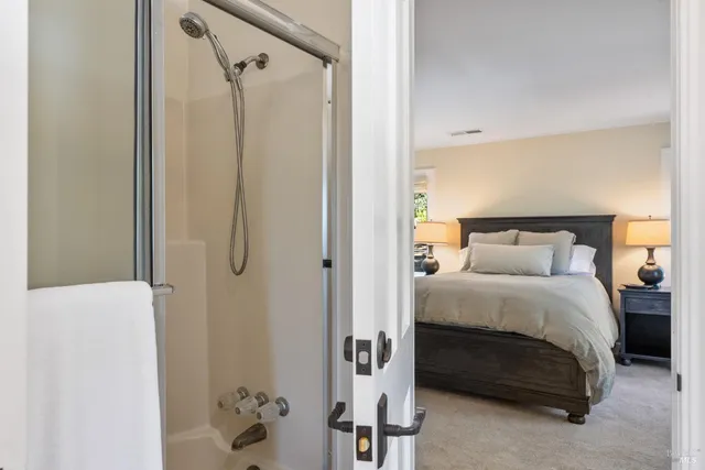 a bench is sitting in the middle of a garden