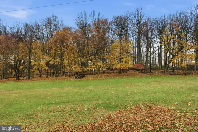 a view of outdoor space with deck area and trees around