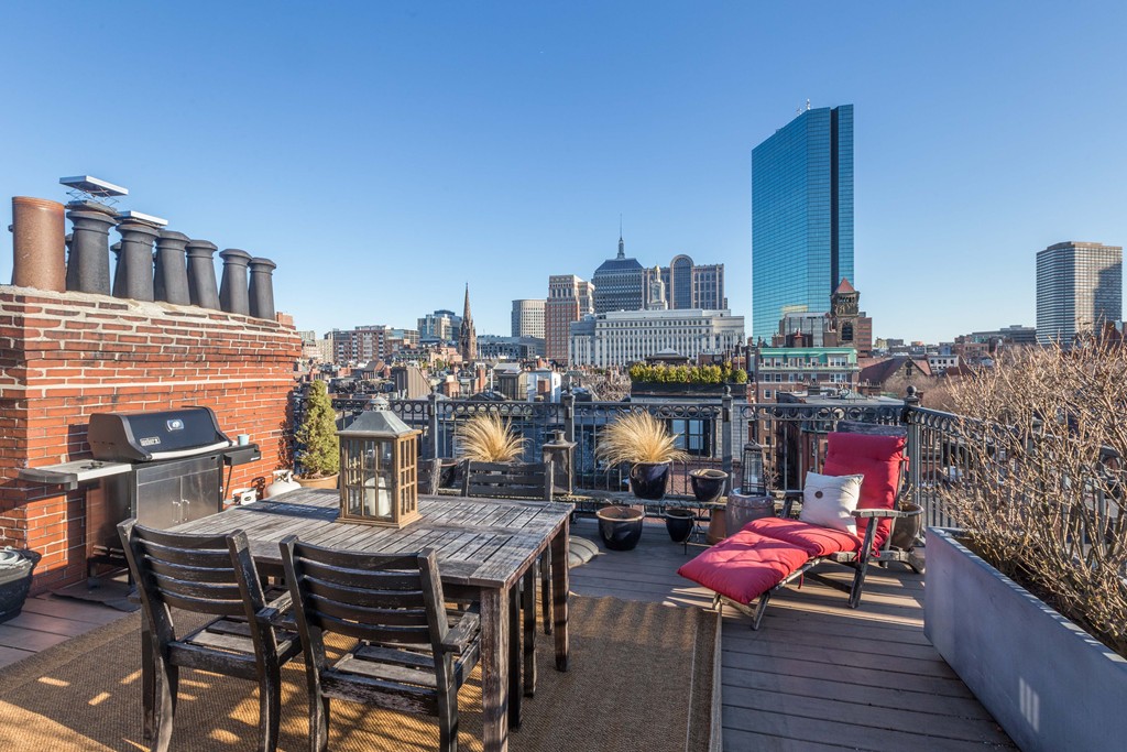 193 Beacon Street, Unit 4 Boston, MA 02116 - Photo 20 of 22 a view of city from terrace with seating space