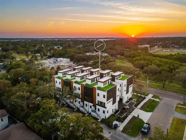 an aerial view of multiple house