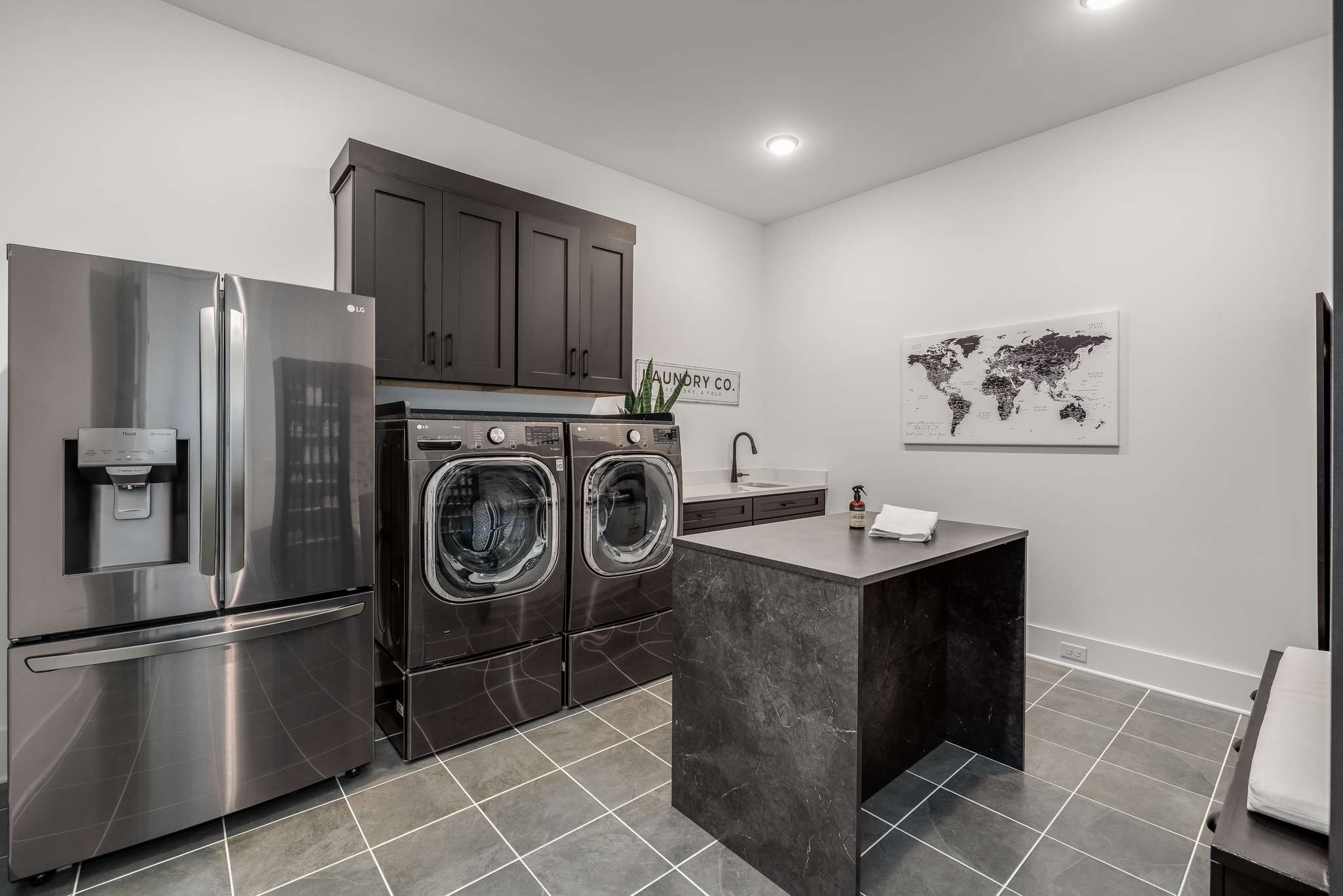 6100 Lookaway Circle Franklin, TN 37067 - Photo 89 of 92 a kitchen with stainless steel appliances a refrigerator a sink a stove a microwave and island