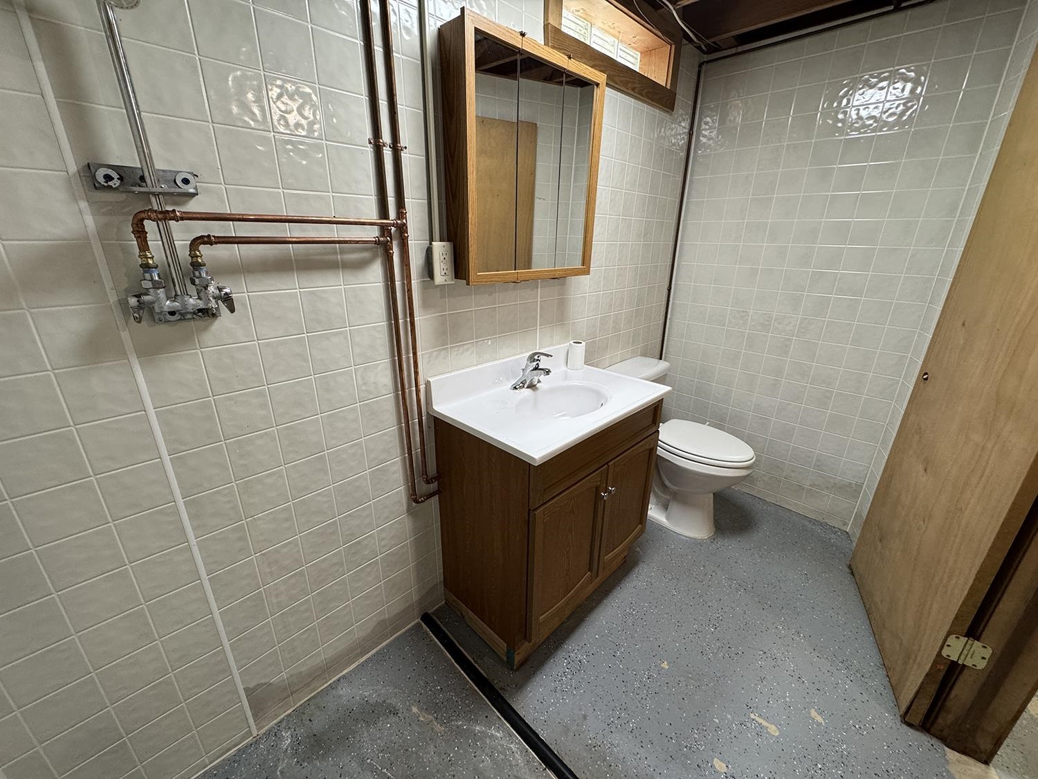 401 South Ridge Street Shannon, IL 61078 - Photo 40 of 40 a bathroom with a sink mirror vanity and toilet