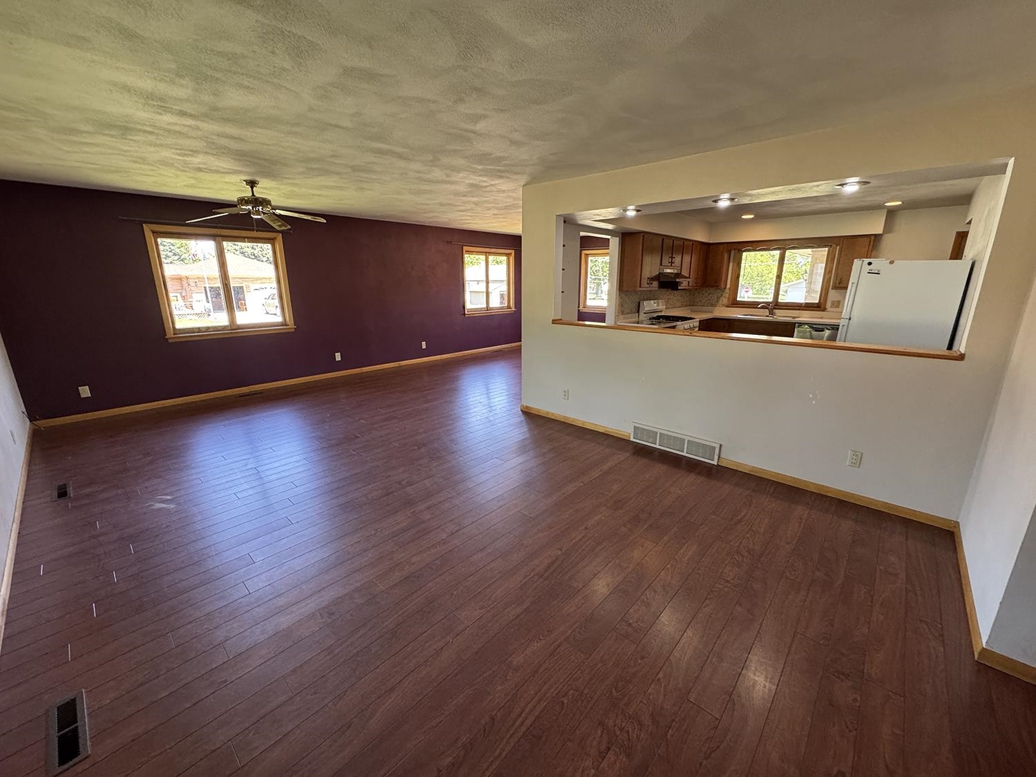 401 South Ridge Street Shannon, IL 61078 - Photo 8 of 40 a view of a living room with hardwood floor and windows