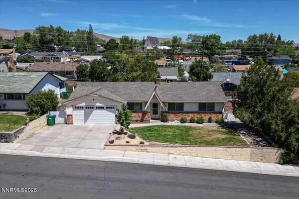 an aerial view of a house