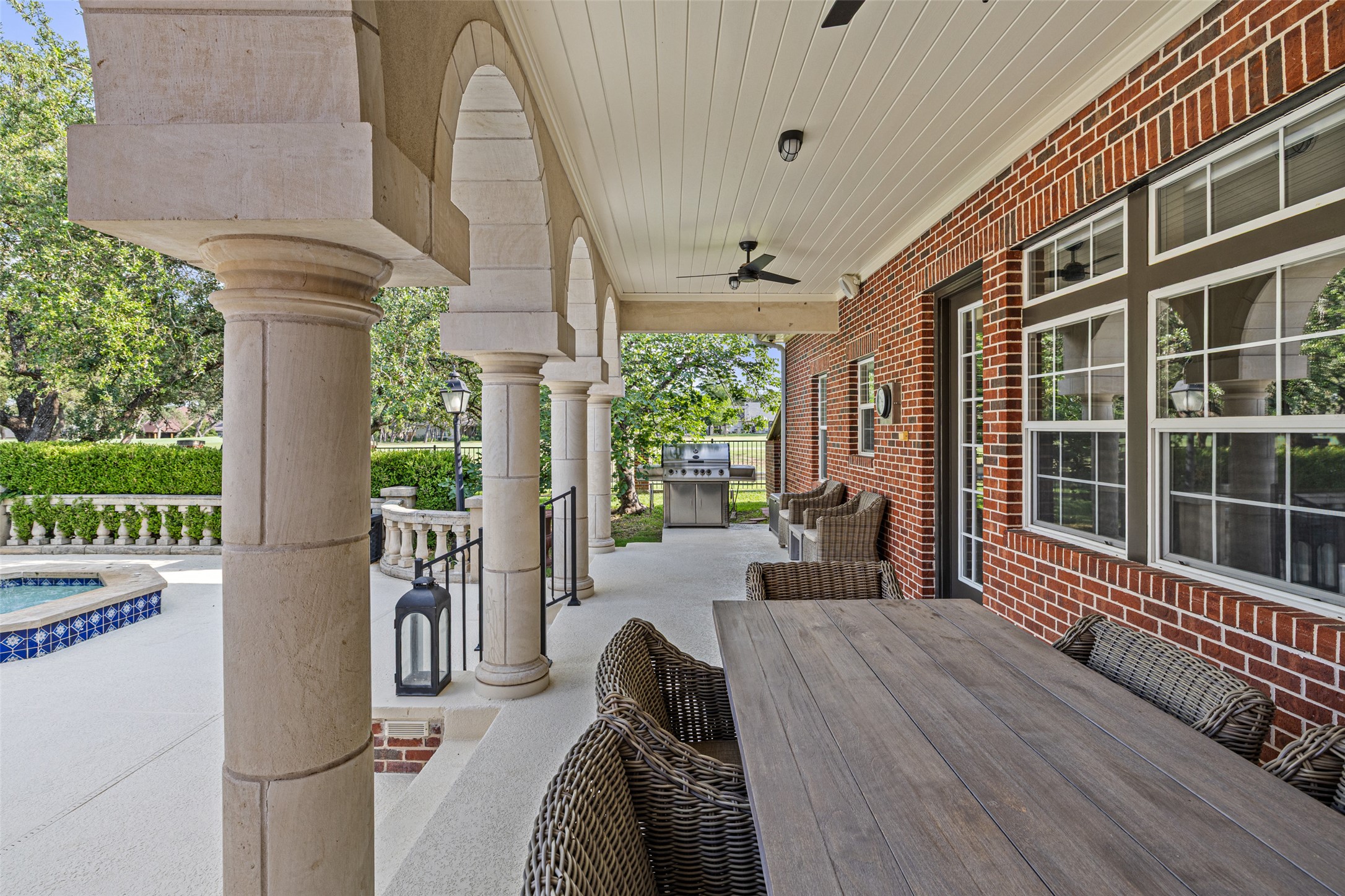 118 Lido Street Austin, TX 78734 - Photo 29 of 40 a balcony view with a large window and wooden floor