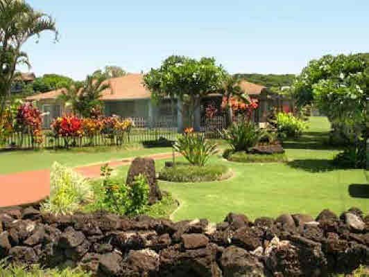 a view of a lake with a park