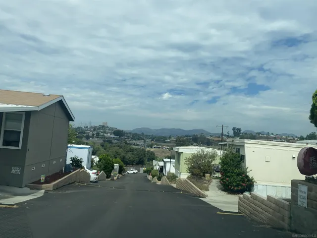a view of a city street from a terrace