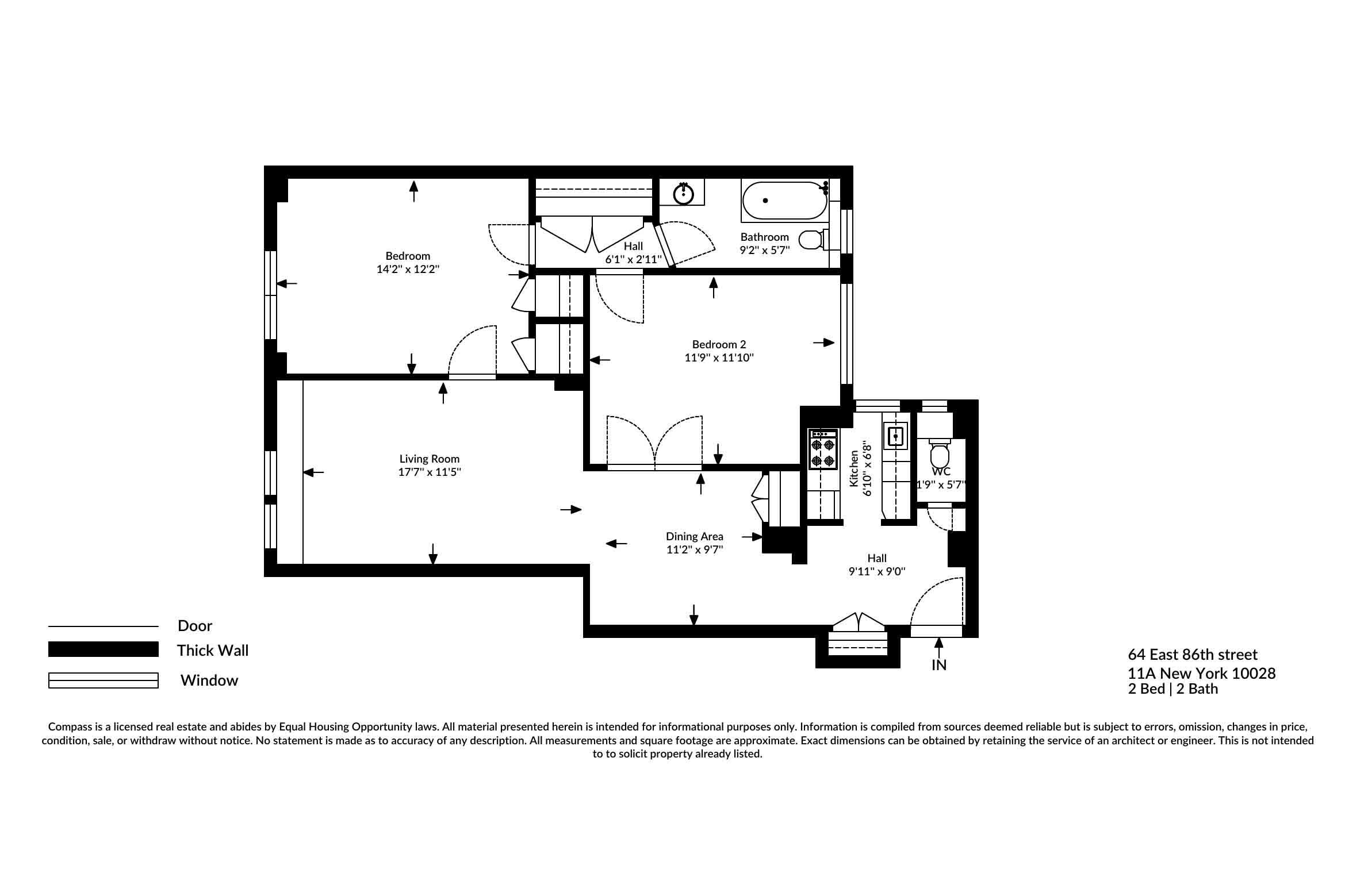 64 East 86th Street, Unit 11A Manhattan, NY 10028 - Photo 11 of 11 a picture of a floor plan