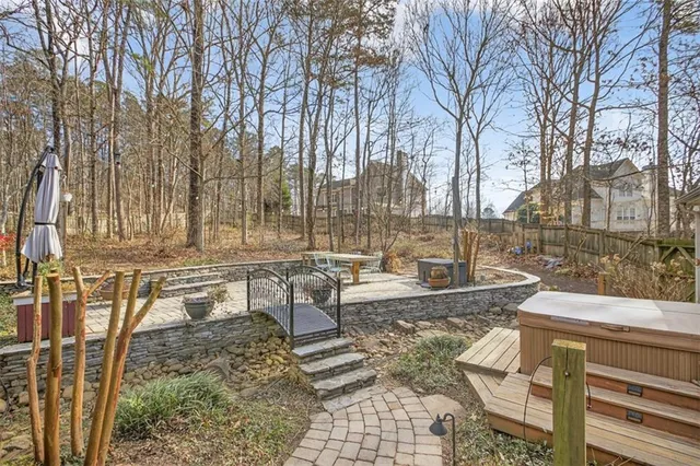 a view of yard with outdoor seating