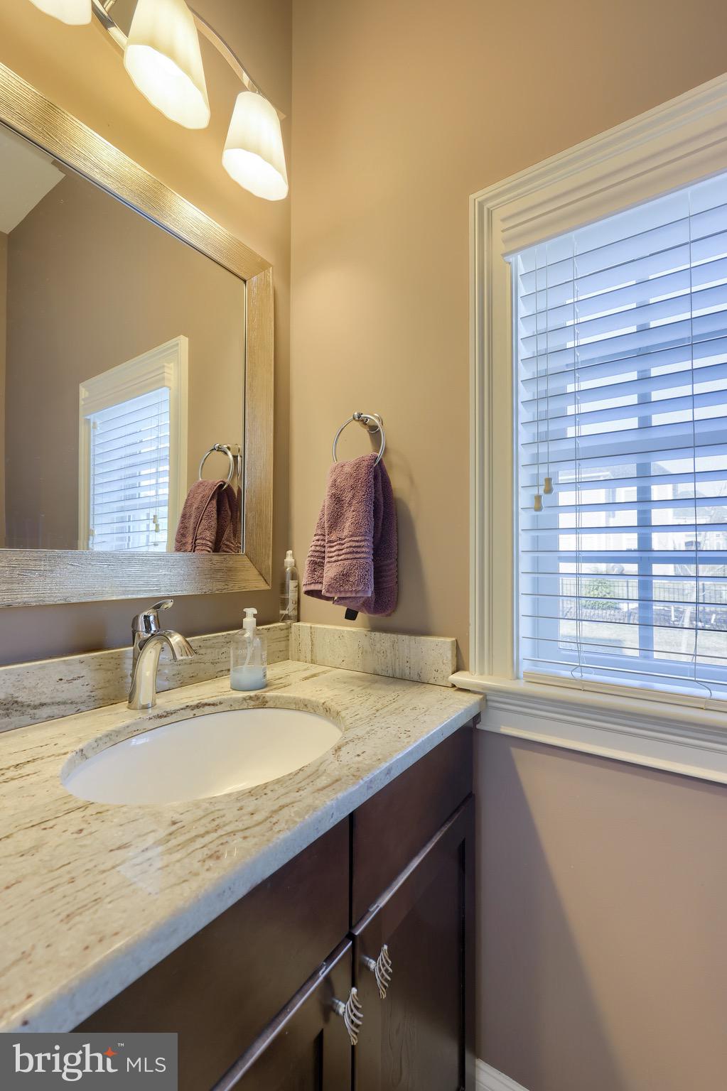 698 Warminster Lane Lititz, PA 17543 - Photo 27 of 49 a bathroom with a granite countertop sink and a large mirror