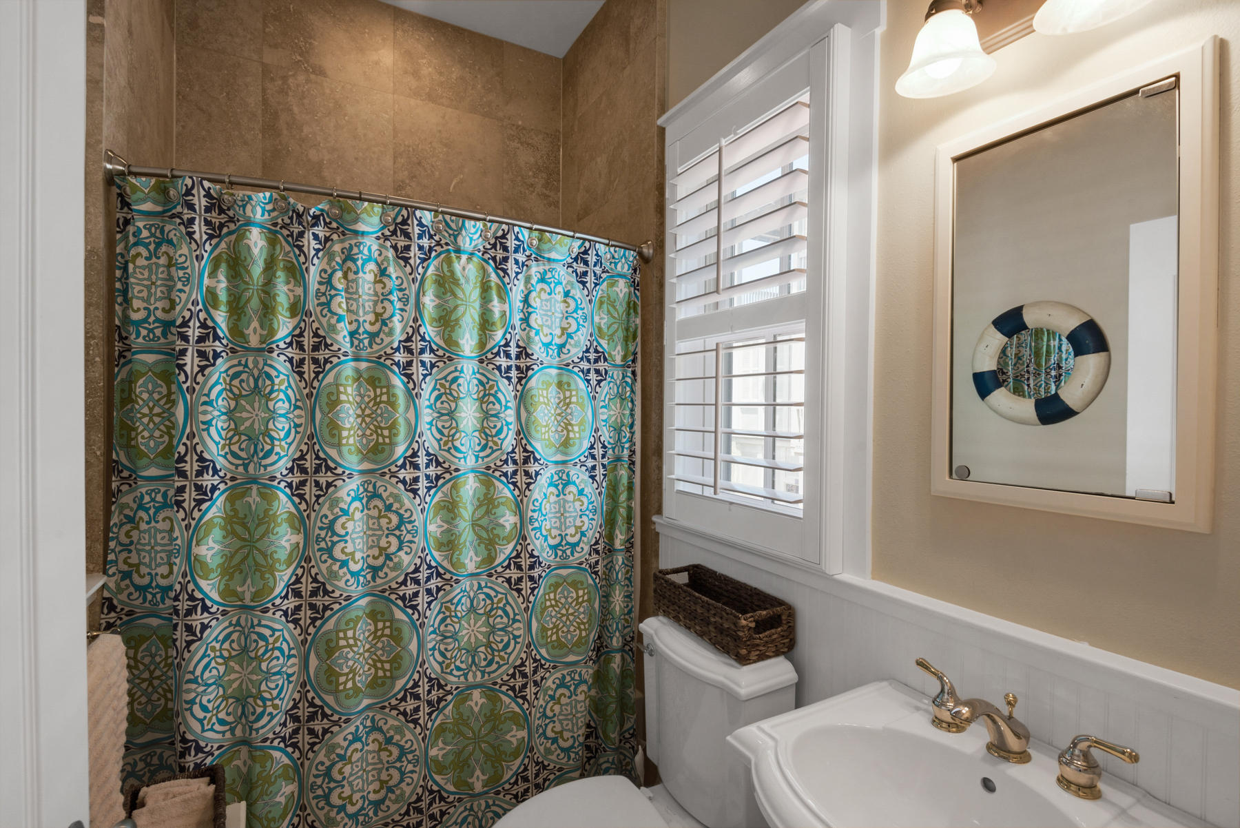 31 Sunset Beach Blvd Inlet Beach Inlet Beach, FL 32461 - Photo 19 of 28 a bathroom with a sink and mirror with toilet