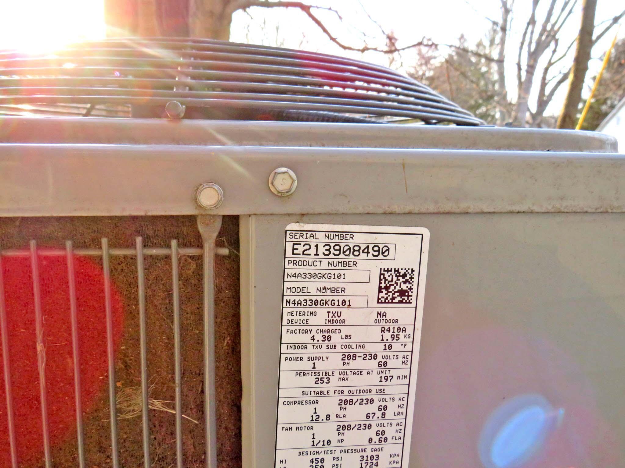 8035 Slough Road Northwest Carroll, OH 43112 - Photo 47 of 48 Air Conditioner Label