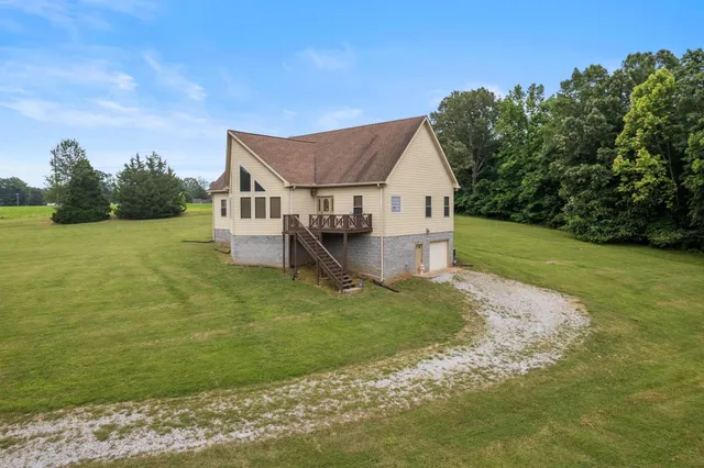 an aerial view of a house