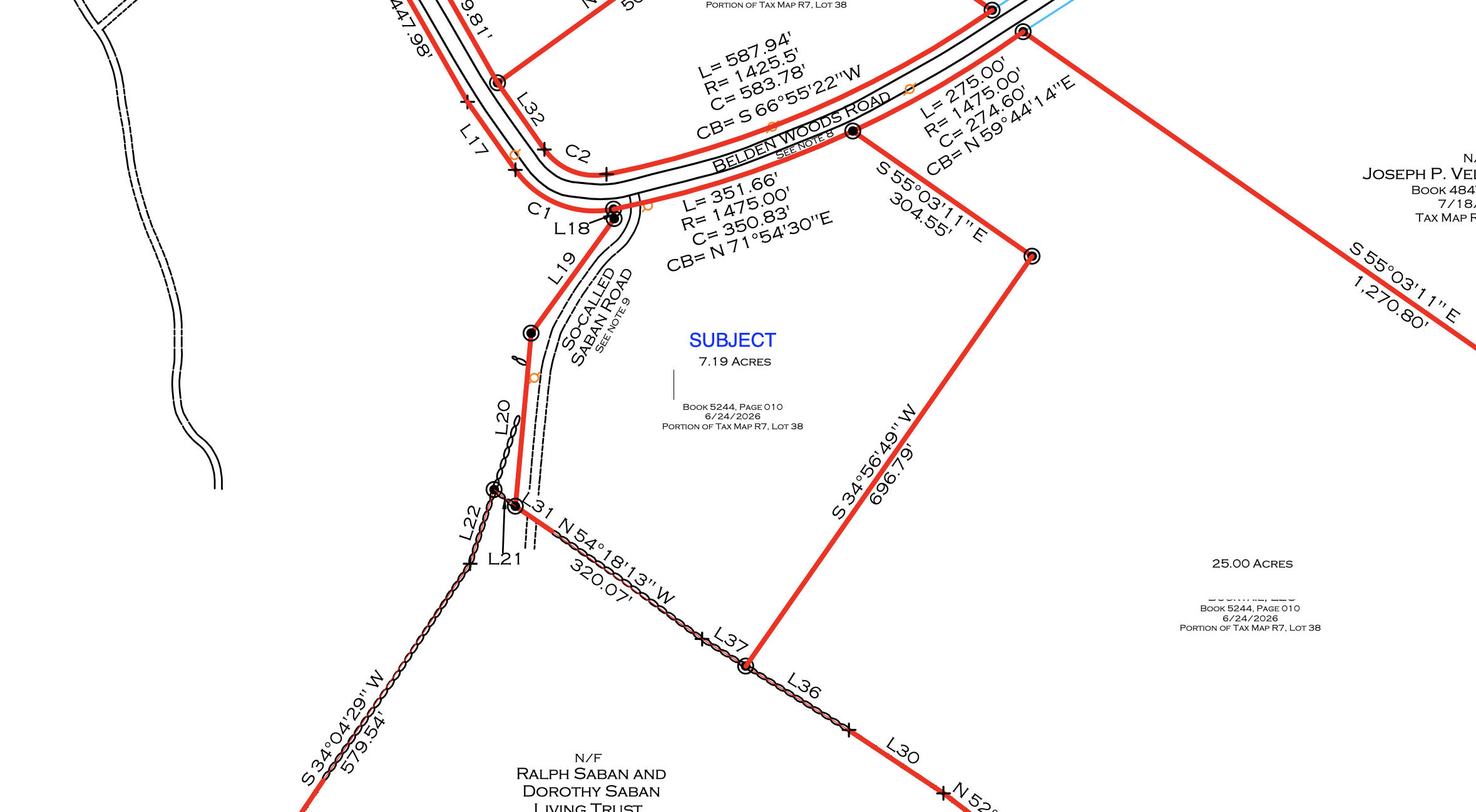 7-acres Belden Woods Road Palermo, ME 04354 - Photo 5 of 16 7 Ac Cropped Survey Pic