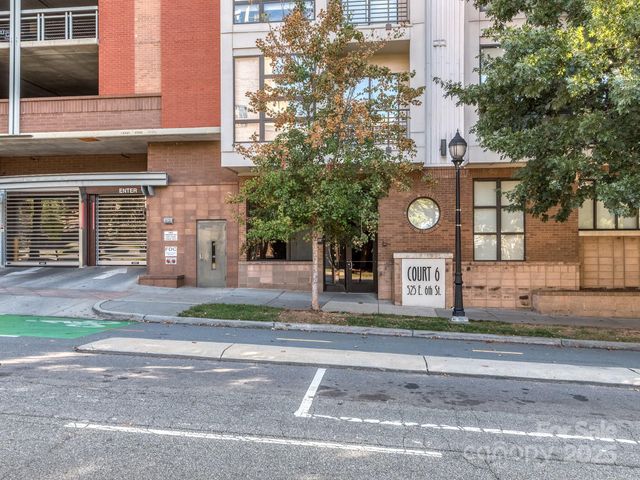 front view of a building with a street
