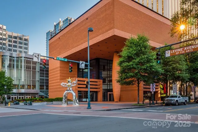 a view of a building along the street