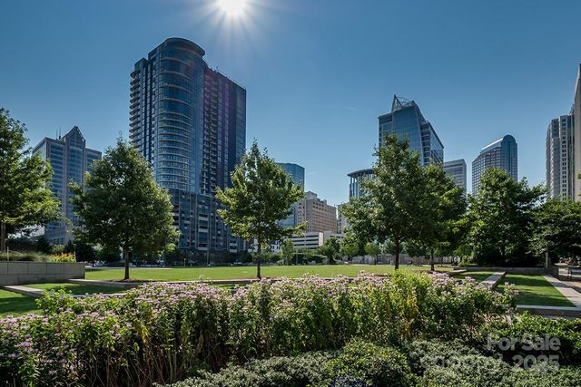 a view of a flower in a garden
