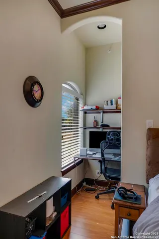 a view of workspace with a window