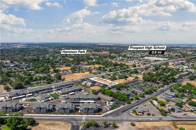 an aerial view of a city