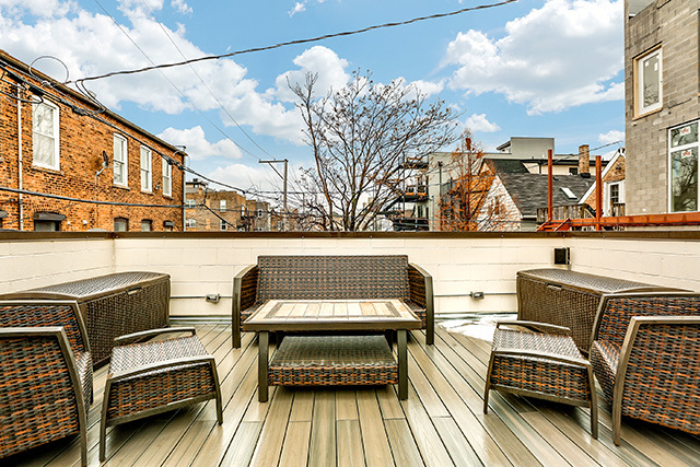 2042 West Rice Street, Unit 1 Chicago, IL 60622 - Photo 27 of 27 a terrace of a house with outdoor seating