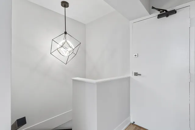 a view of a room with rack on the wall