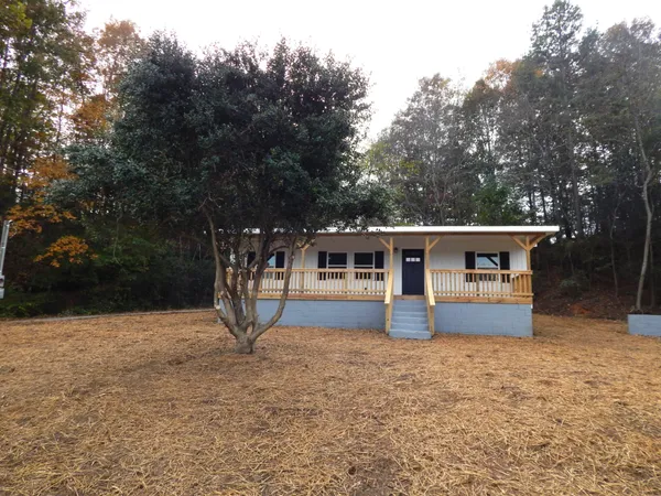 a house that has a tree in front of it