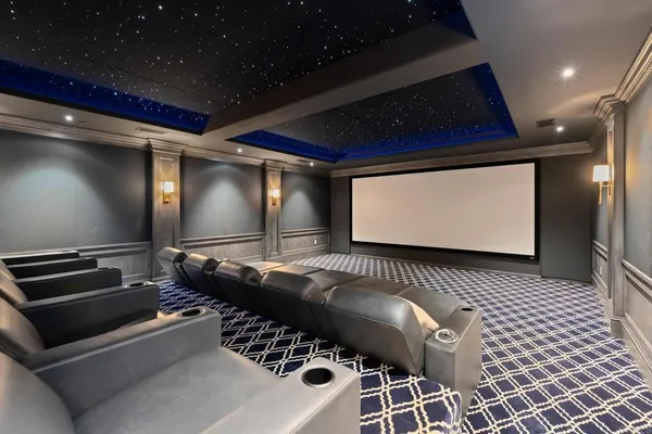 a living room with furniture and view of living room