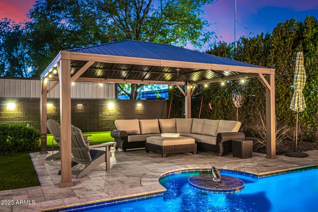 a view of outdoor space yard deck patio and swimming pool