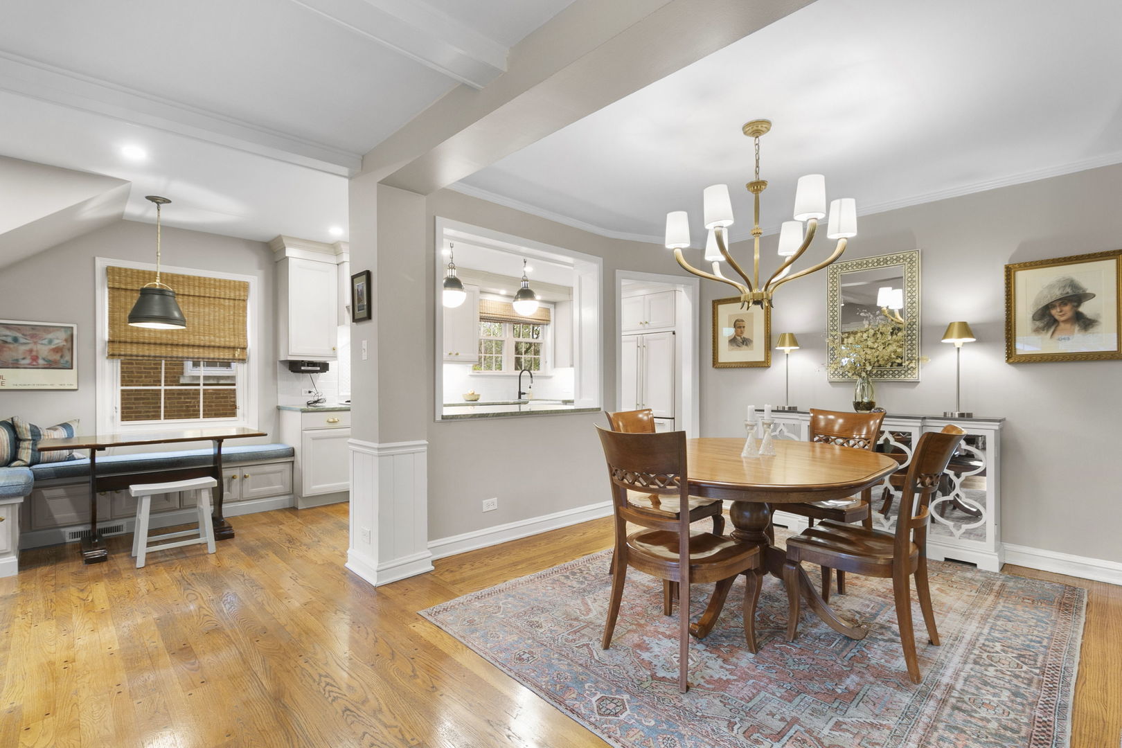 478 Uvedale Road Riverside, IL 60546 - Photo 6 of 40 a view of a dining room with furniture window and wooden floor