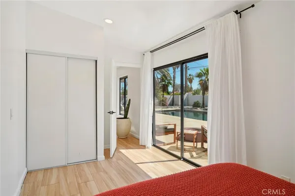 a room that has a bed in it