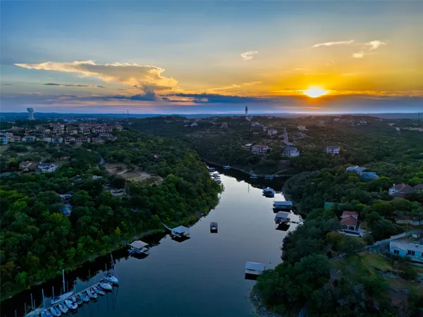 a view of a lake with a mountain in the background