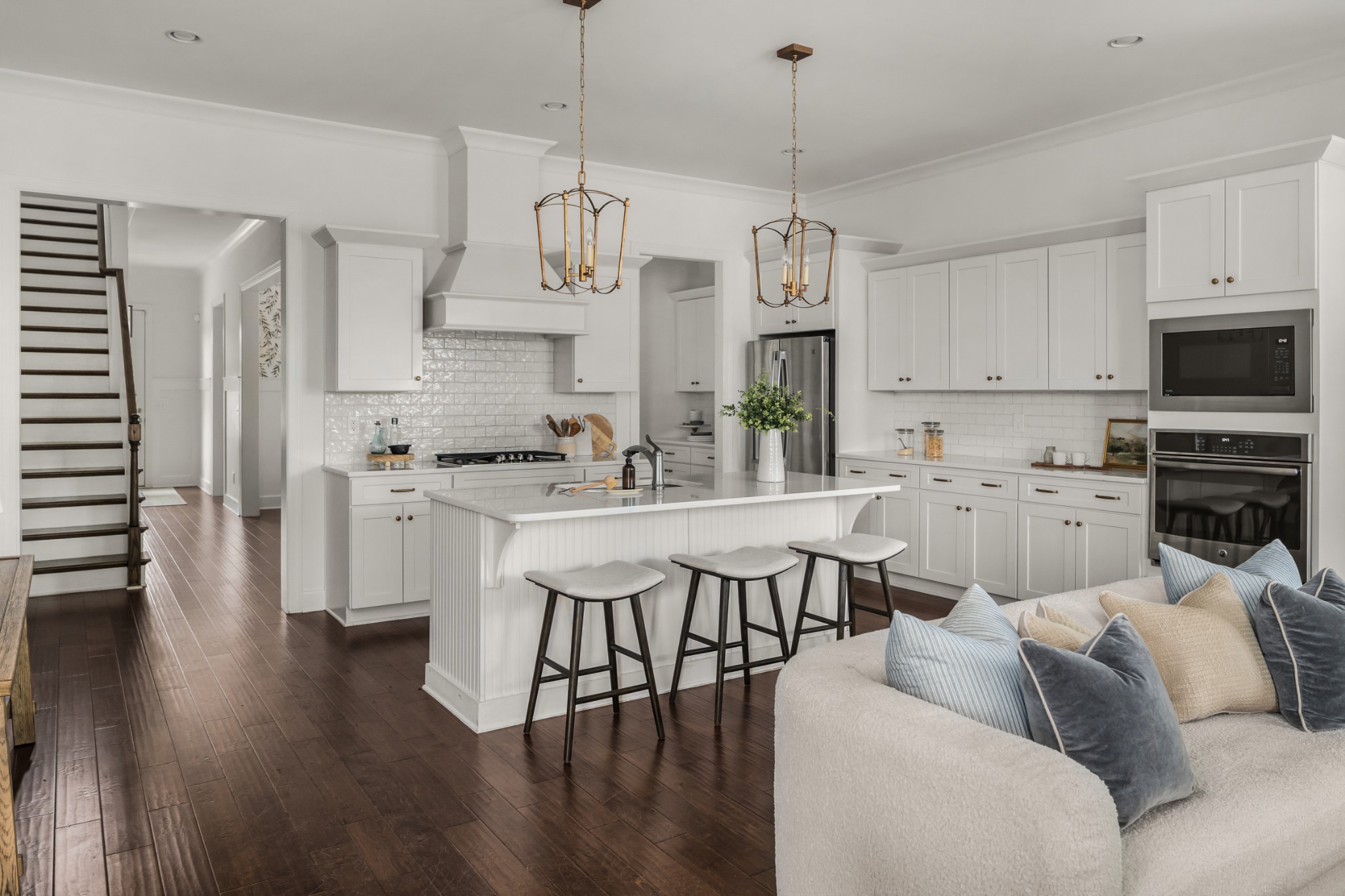 449 River Bluff Drive Franklin, TN 37064 - Photo 15 of 51 a living room with stainless steel appliances kitchen island granite countertop furniture and a kitchen view