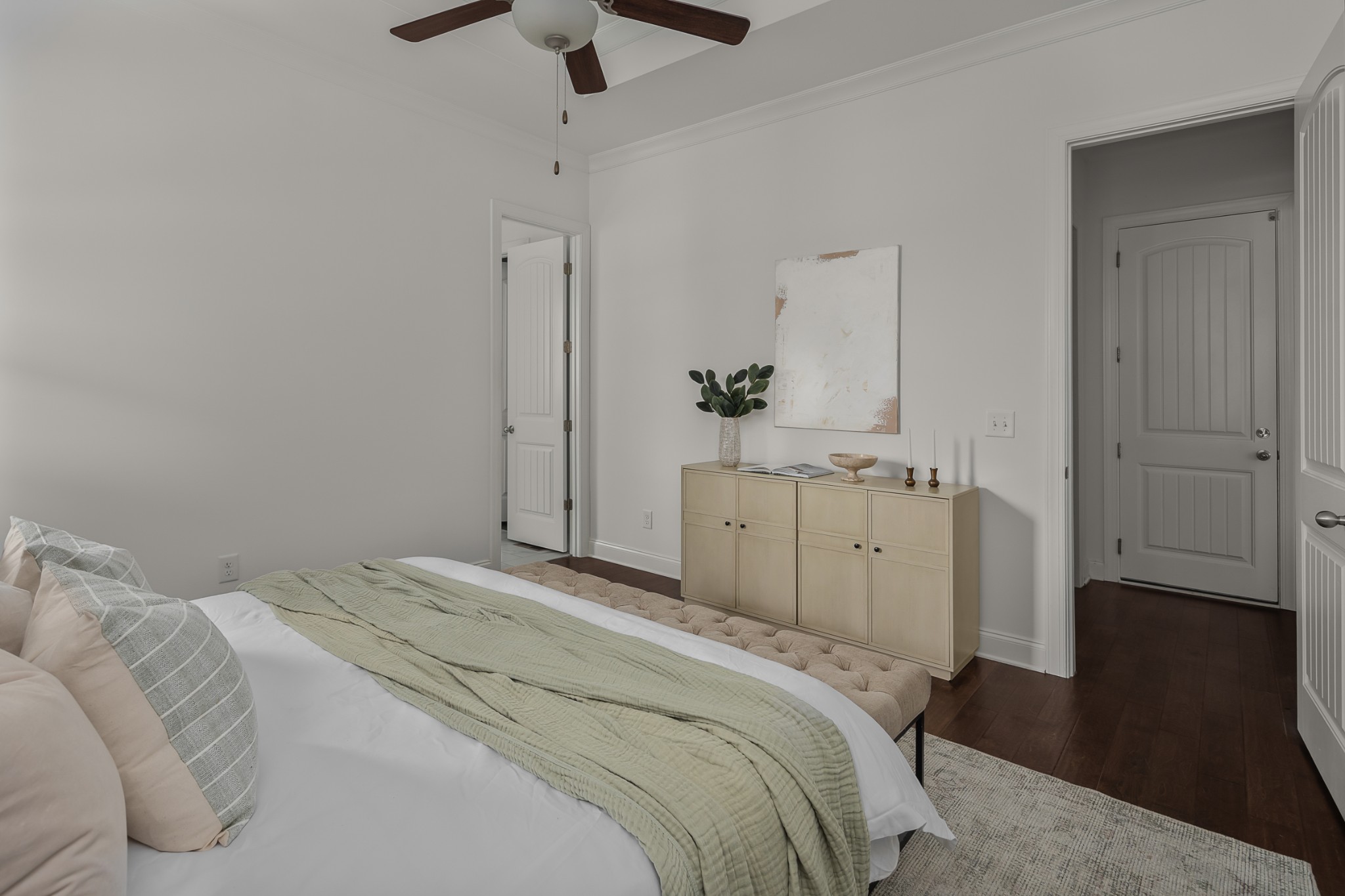 449 River Bluff Drive Franklin, TN 37064 - Photo 30 of 51 a bedroom with a bed and a chandelier