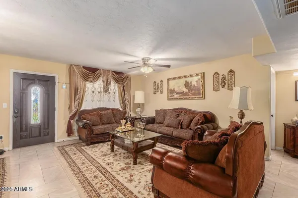 a living room with furniture