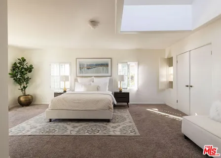 a living room with a large window