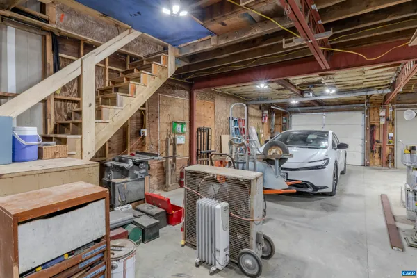 a view of a balcony with wooden fence and floor