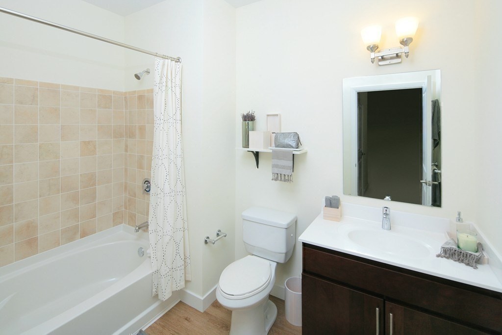 30 Mill Street, Unit 105 Arlington, MA 02476 - Photo 30 of 33 a bathroom with a sink a toilet and shower