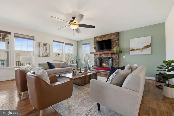 a living room with furniture and a couch
