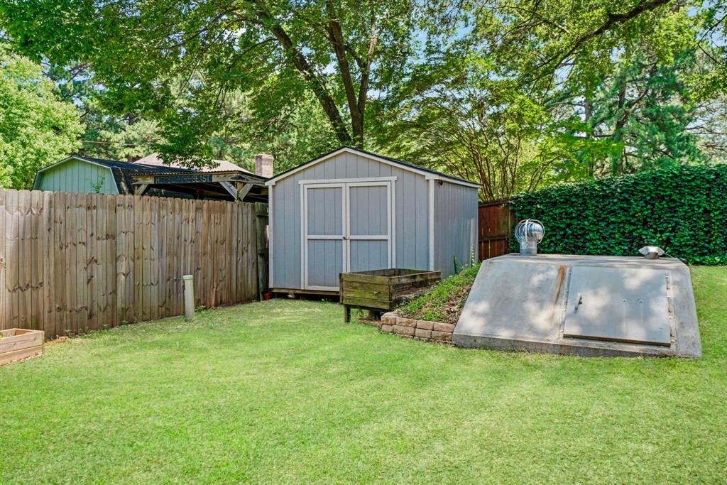 730 Cedar Creek Drive Reno, TX 75462 - Photo 24 of 28 a view of a backyard with potted plants and large tree