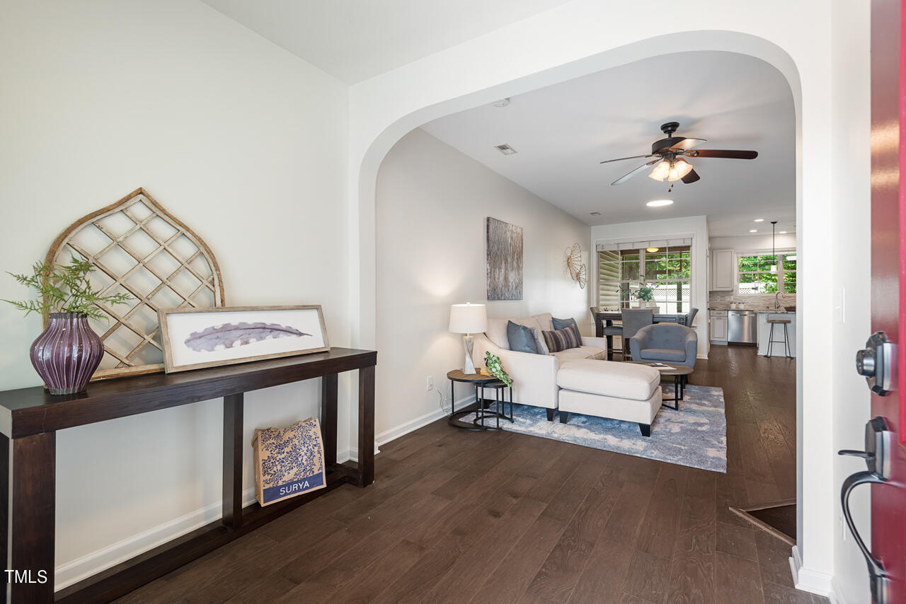 26 Intuition Circle Durham, NC 27705 - Photo 3 of 42 a living room with furniture and wooden floor